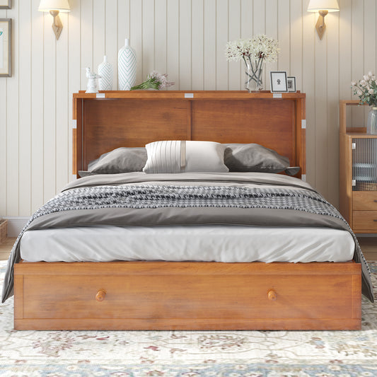 Mjkone Queen Modern Murphy Bed With Foldable Mattress