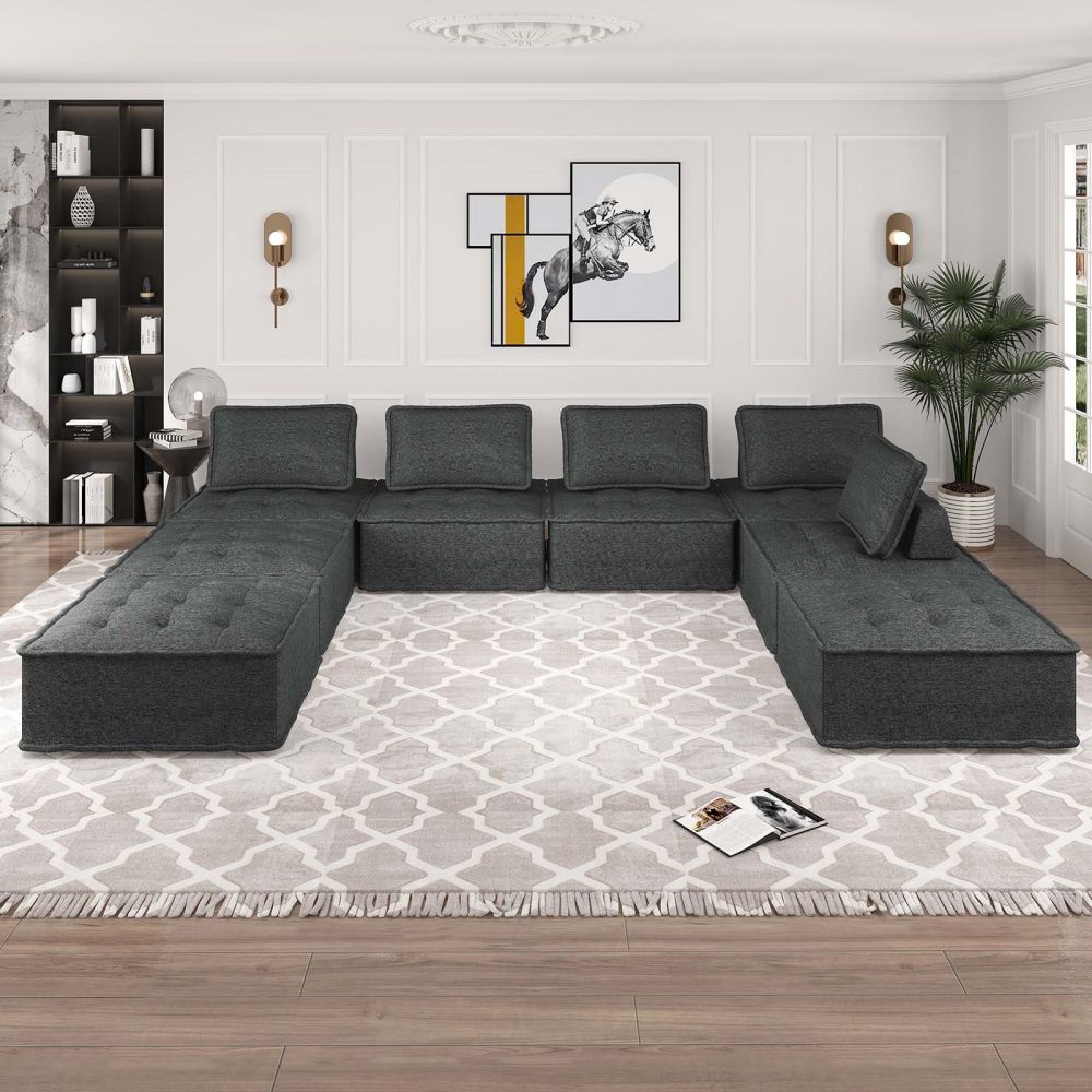 Mjkone 1/2/3/4/5/6/7/8 PCS Free Combination Modular Sectional Sofa