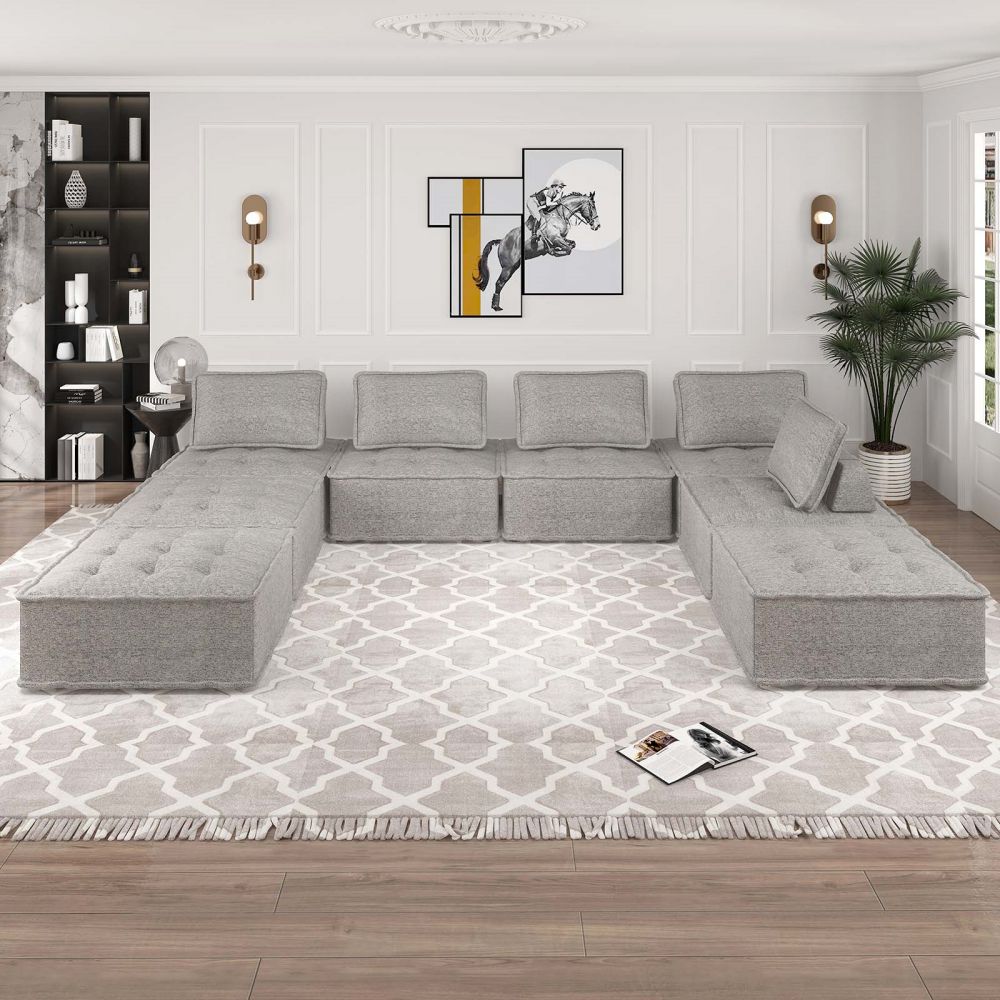 Mjkone 1/2/3/4/5/6/7/8 PCS Free Combination Modular Sectional Sofa