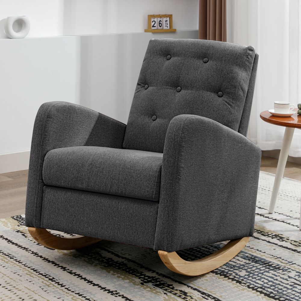 Mjkone Tufted Button Modern Nursery Rocking Chair
