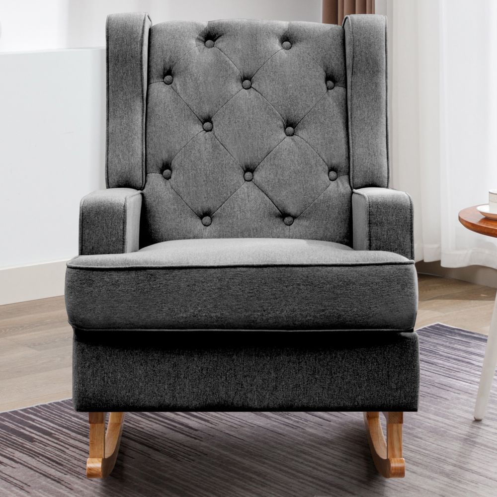 Mjkone Modern Accent Rocking Chair with High Backrest