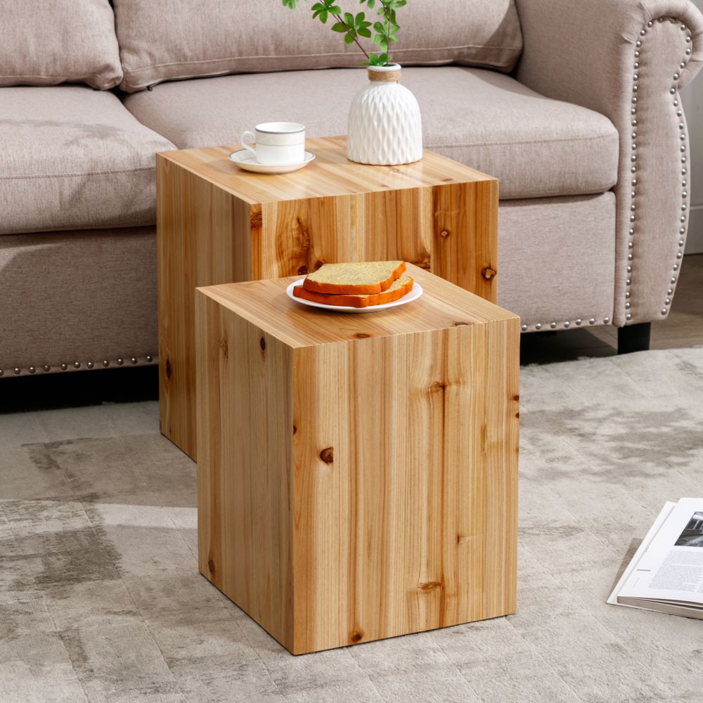Mjkone Modern Wood Coffee Table Set of 2