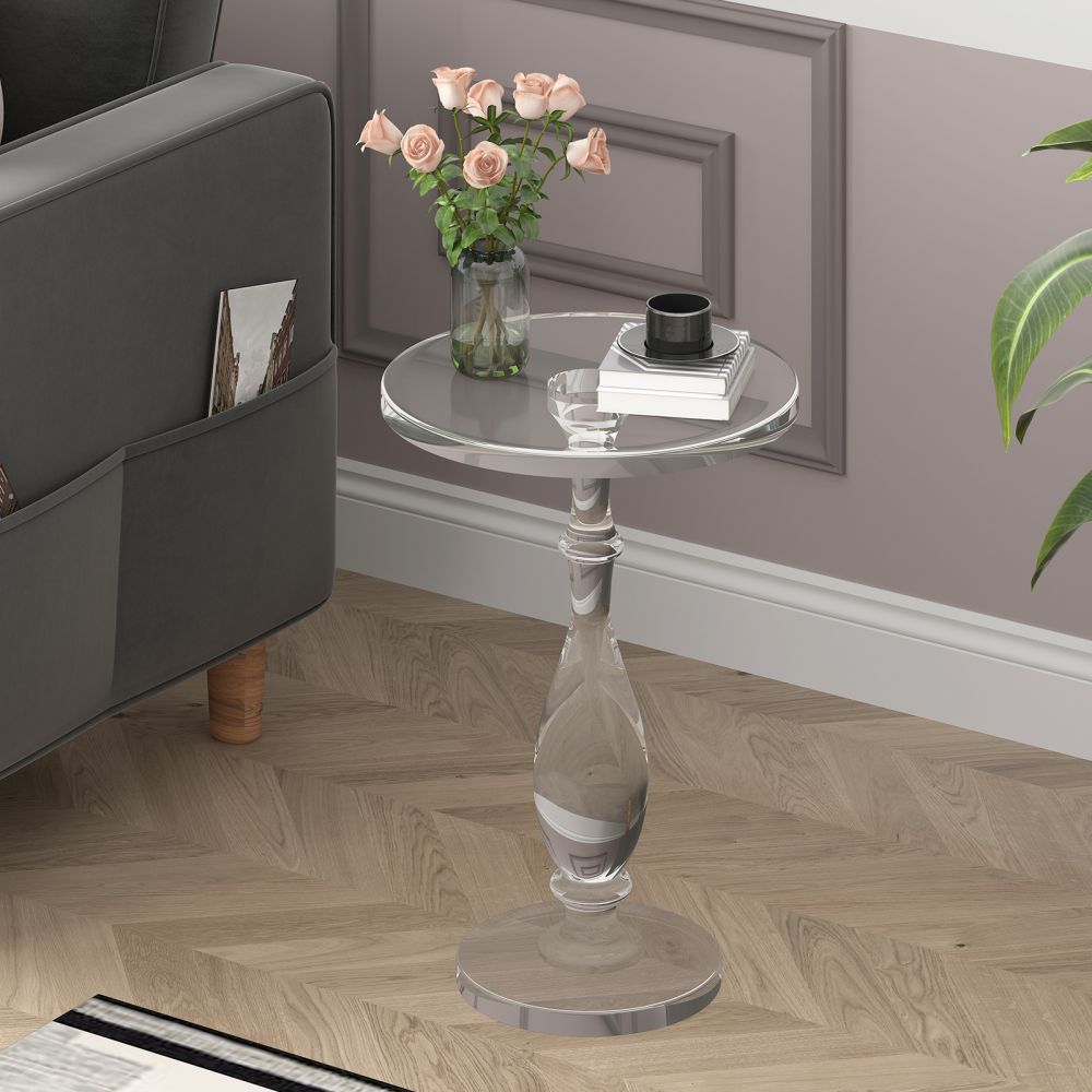 Mjkone Modern Acrylic Round Side Table