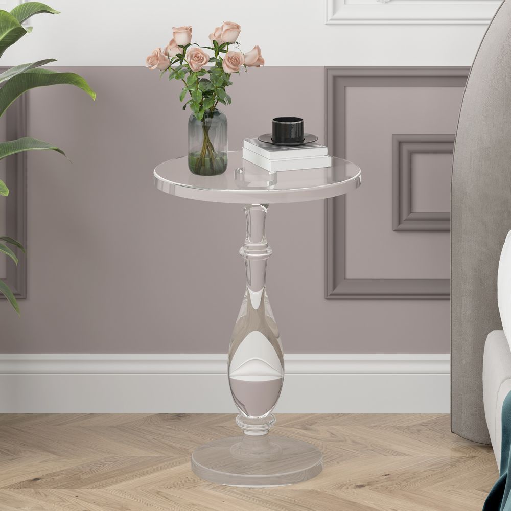 Mjkone Modern Acrylic Round Side Table