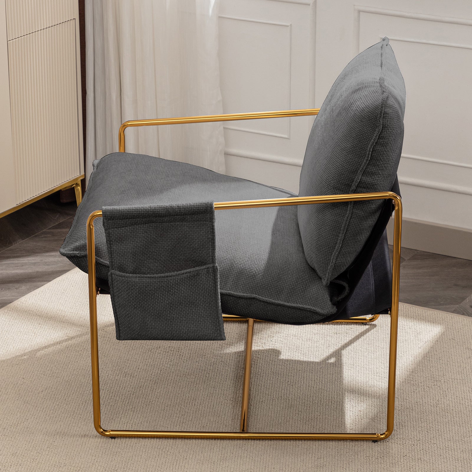 Mjkone Accent Chair Set of 2, Modern Sling Chair with Metal Frame, Comfy Chair for Living Room