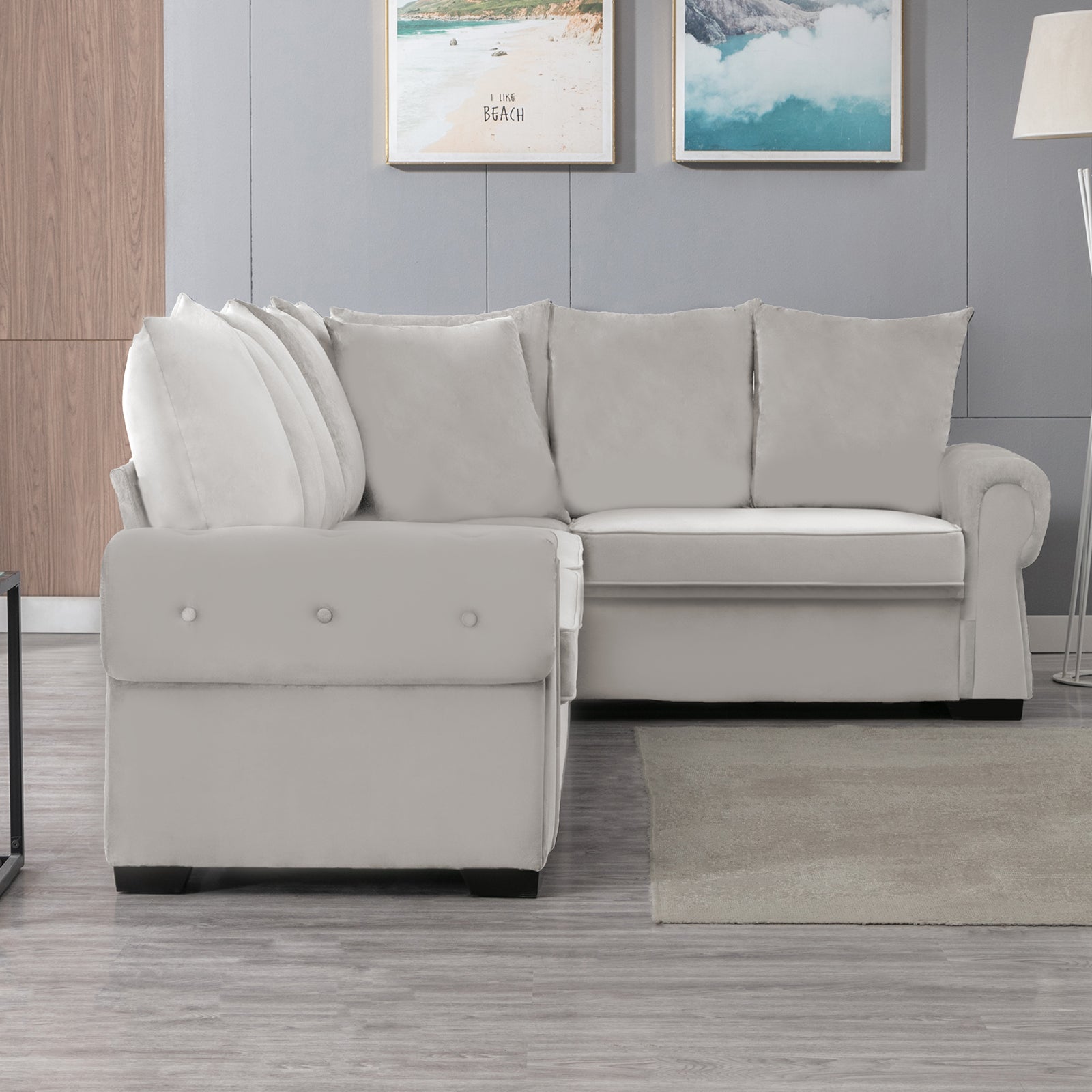 Mjkone Pull Out Sofa Bed, 2 in 1 Sleeper Sofa with Folding Foam Mattress, Multifunctional Pull Out Couch for Small Spaces, Living Room & Apartments