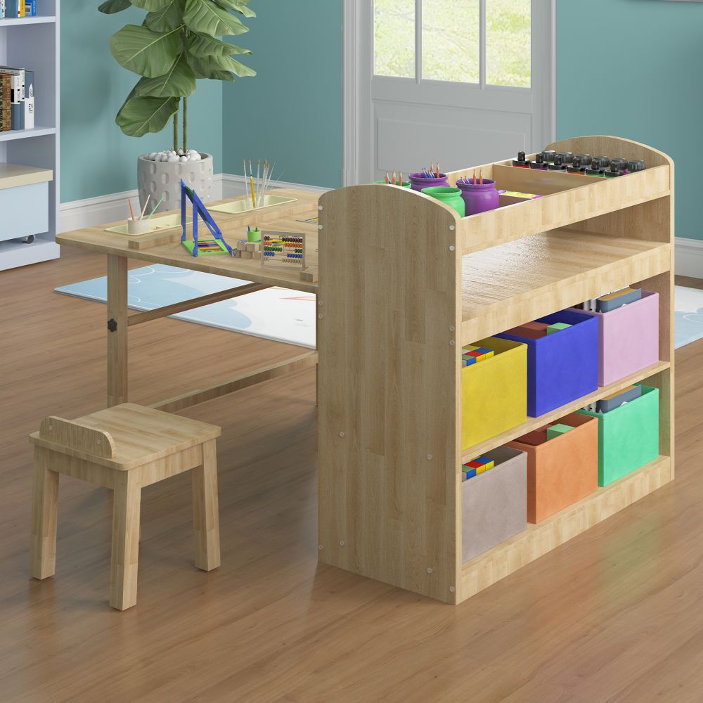 Mjkone Children Art Table and 2 Chairs Set