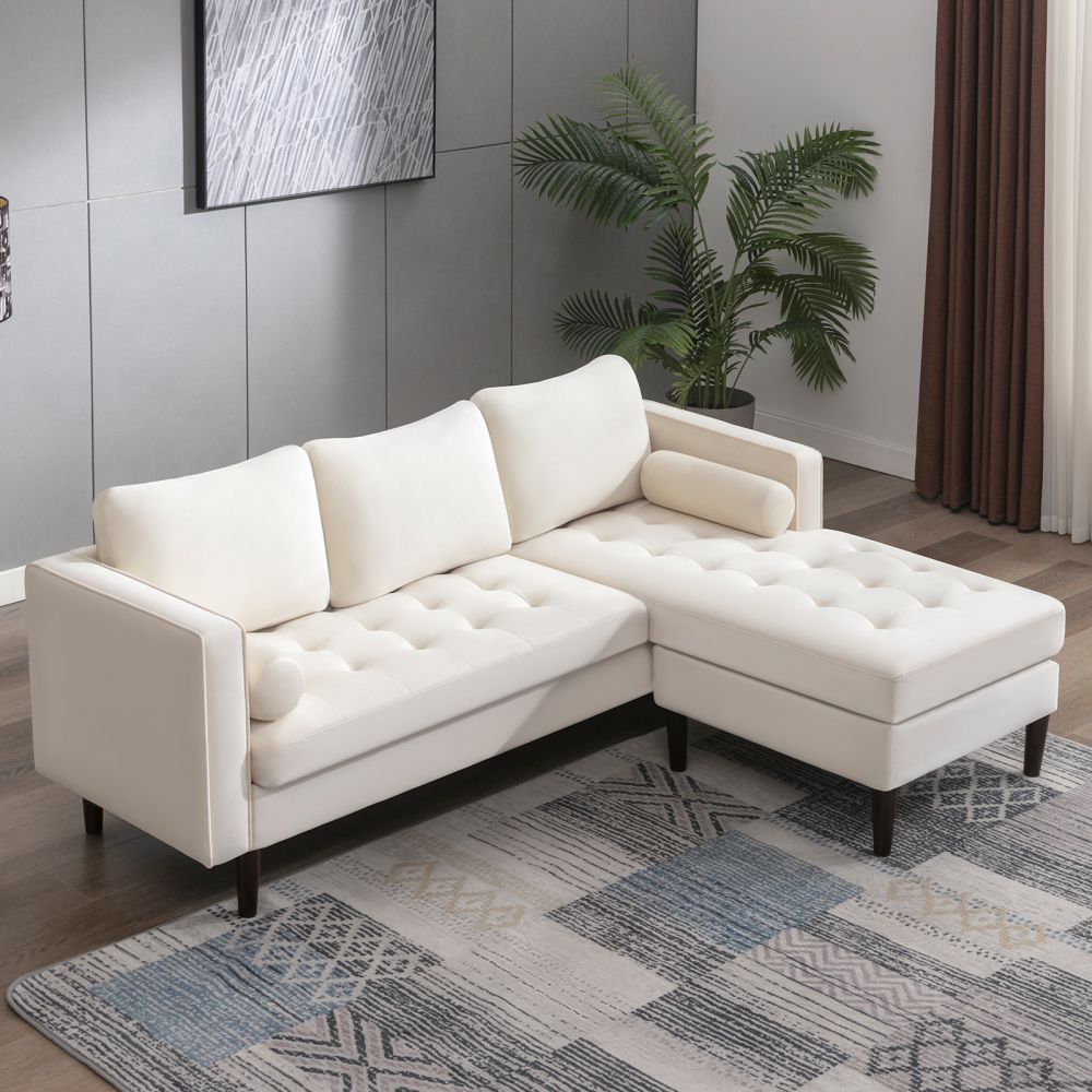 Mjkone Mid-century Velvet Upholstered Loveseat and Couch Set