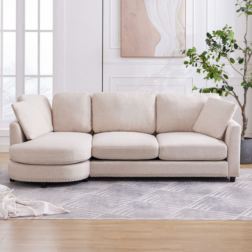 Mjkone 3-Seater Modern Curved Sofa Couch