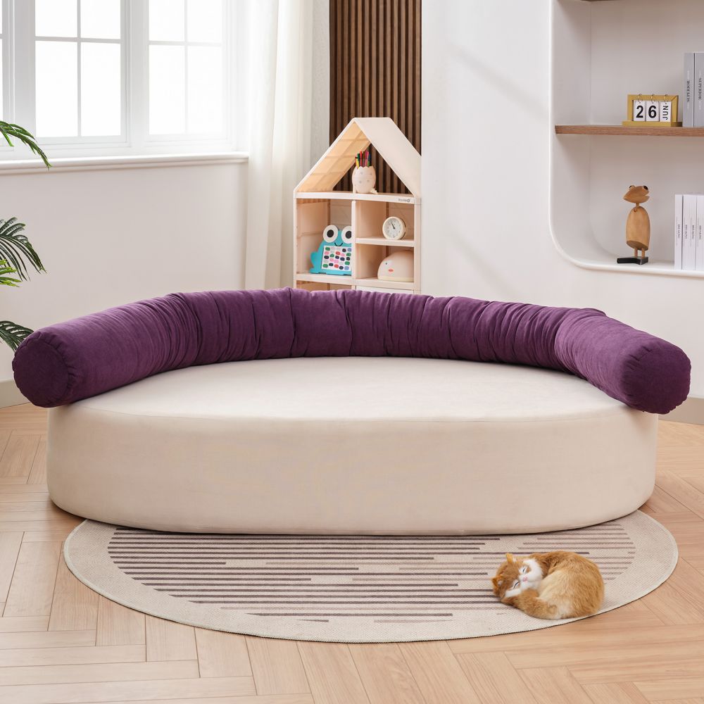 Mjkone 72" Convertible Floor Sofa Bed With Long Pillow