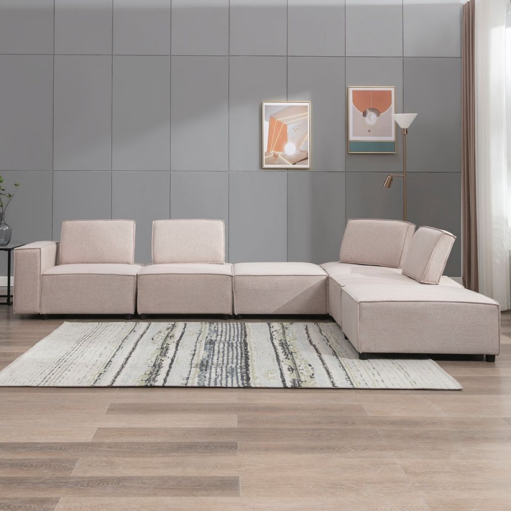 Mjkone Modular Tofu Sofa Convertible Sectional Sofa with Ajustable Backrest