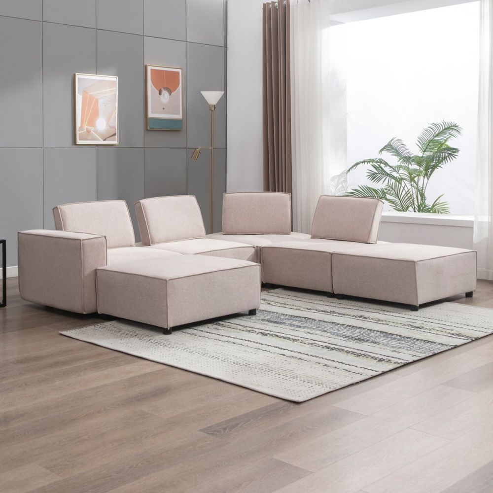 Mjkone Modular Tofu Sofa Convertible Sectional Sofa with Ajustable Backrest