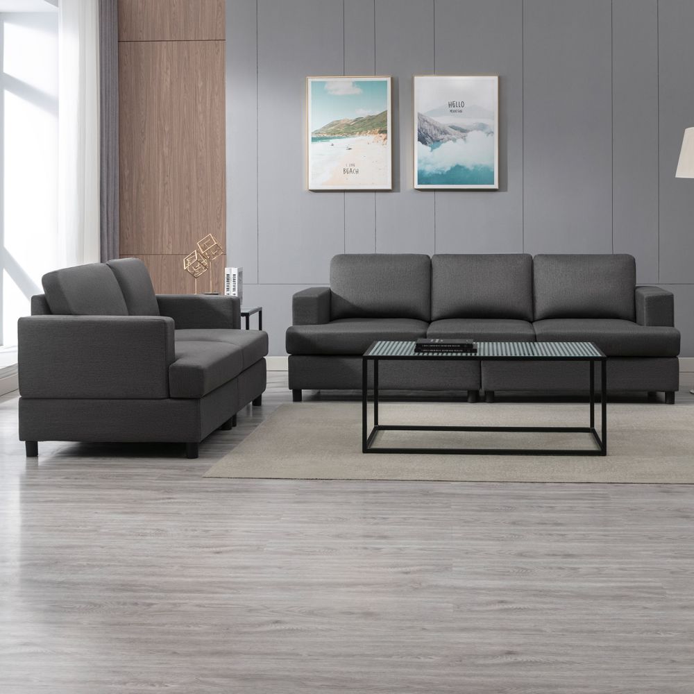 Mjkone Convertible Sectional Couch Sofa Set for living Room