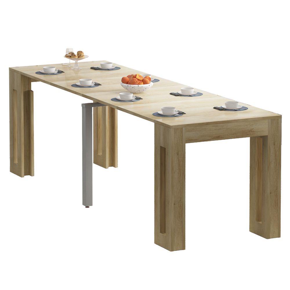 Mjkone Modern Extendable Dining Room Table for 10