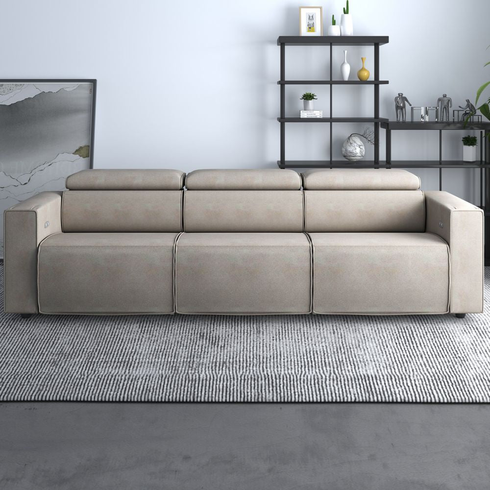 Mjkone Faux Leather Reclining Sofa Couch With USB