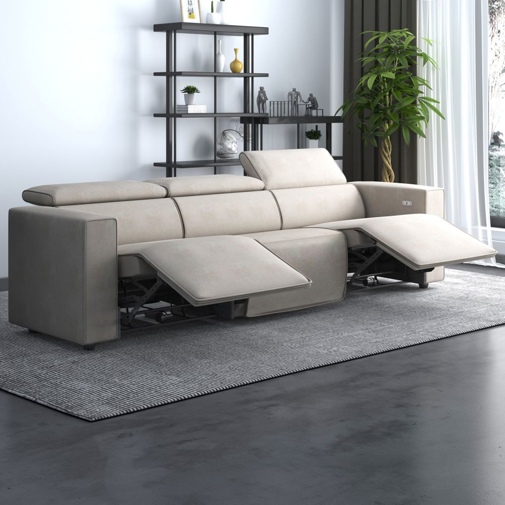 Mjkone Faux Leather Reclining Sofa Couch With USB