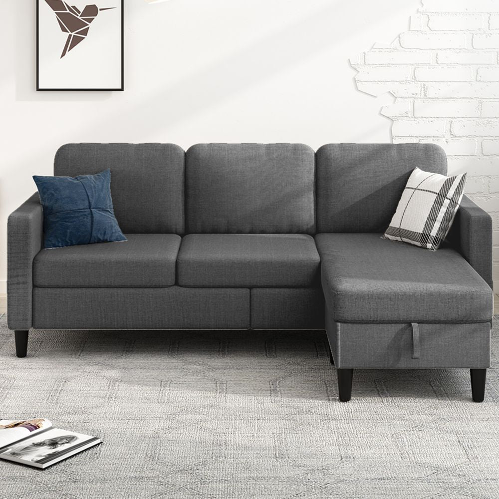 Mjkone L-Shaped Sectional Sofa with Storage Ottoman