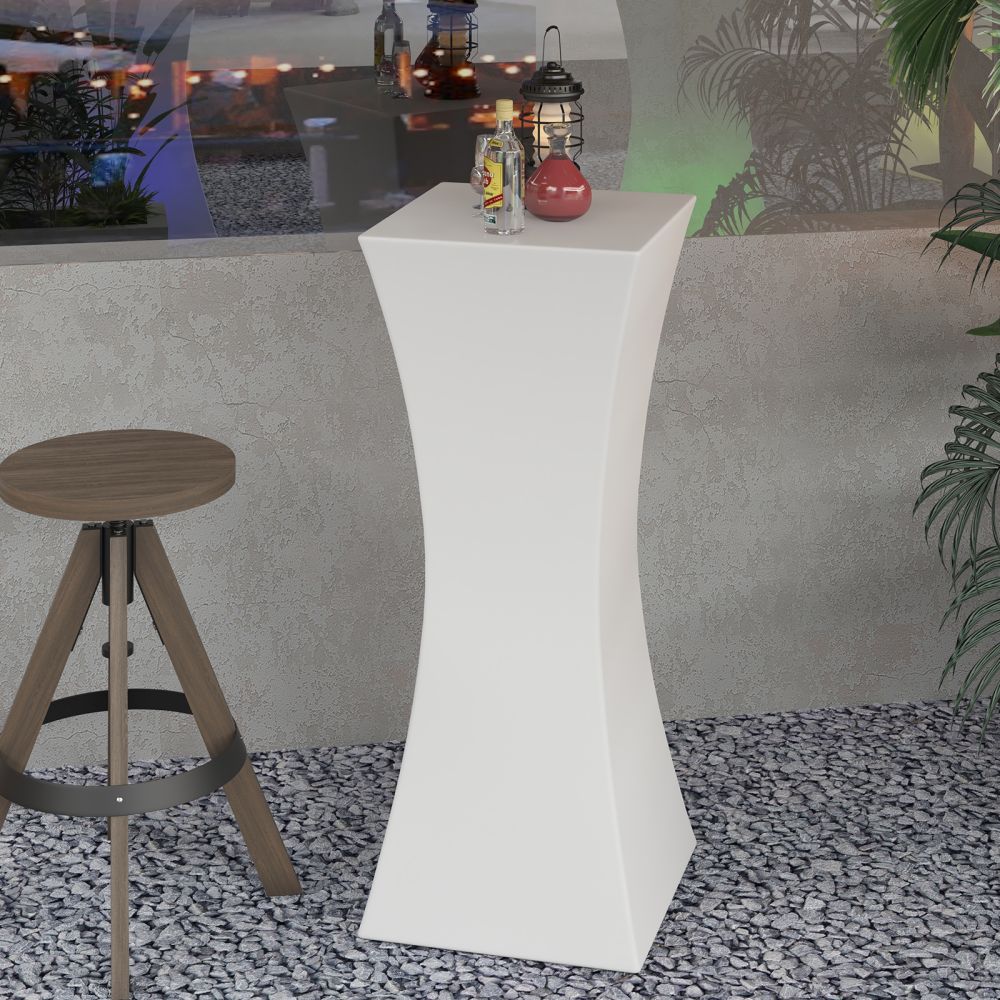 Mjkone LED Illuminated Hourglass Pub Table