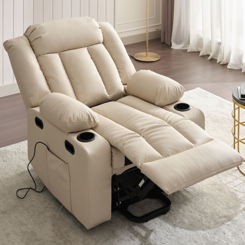 Mjkone Modern Massage Recliner Chair with Overstuffed Armrest Backrest