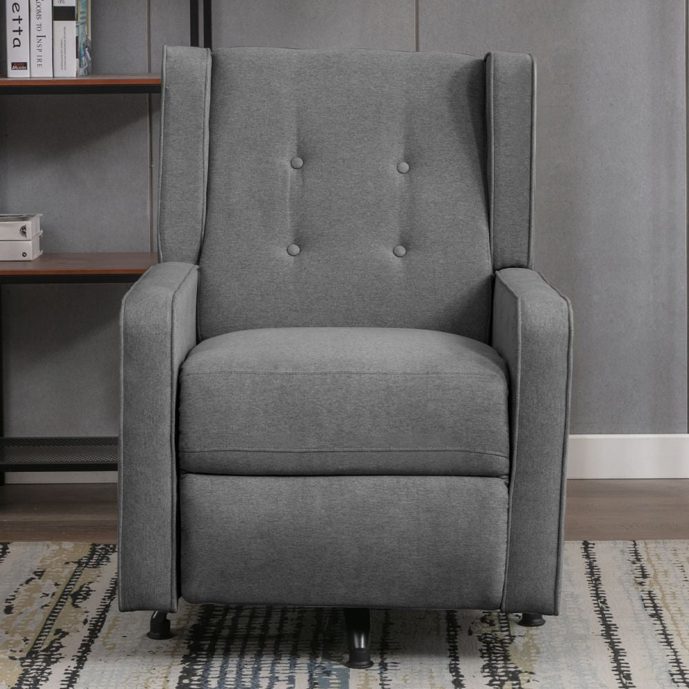 Mjkone Modern Upholstered 360° Swivel Glider Chair Recliner with Ottoman