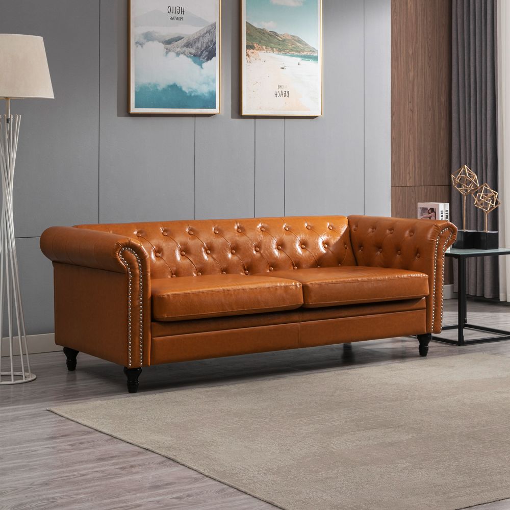 Mjkone PU Leather Upholstered 2/3-Seater Sofa Couch
