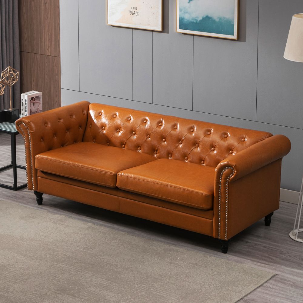 Mjkone PU Leather Upholstered 2/3-Seater Sofa Couch