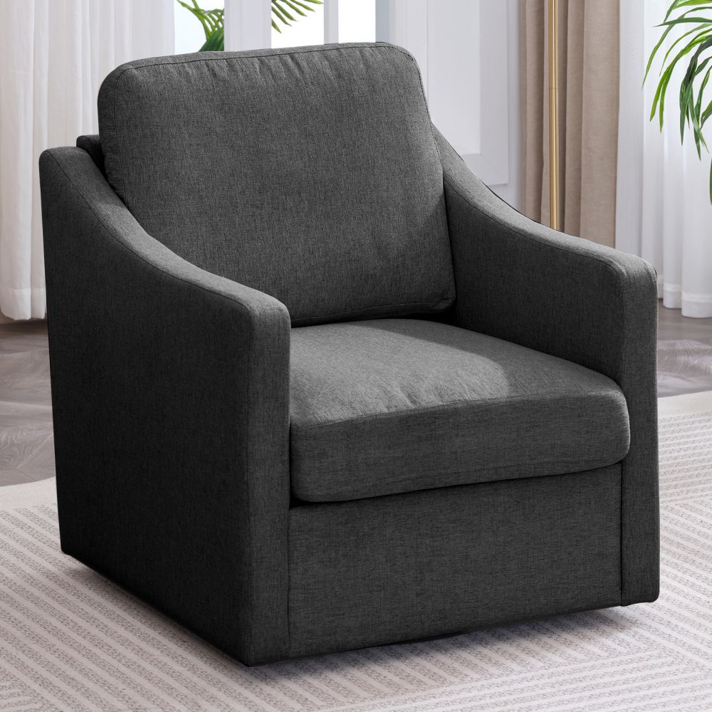 Mjkone Upholstered 360 Degree Swivel Accent Sofa Chair