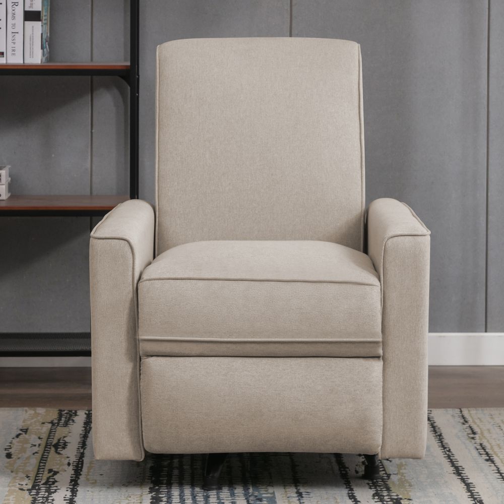 Mjkone Upholstered Push Back Swivel Recliner Sofa with Ottoman