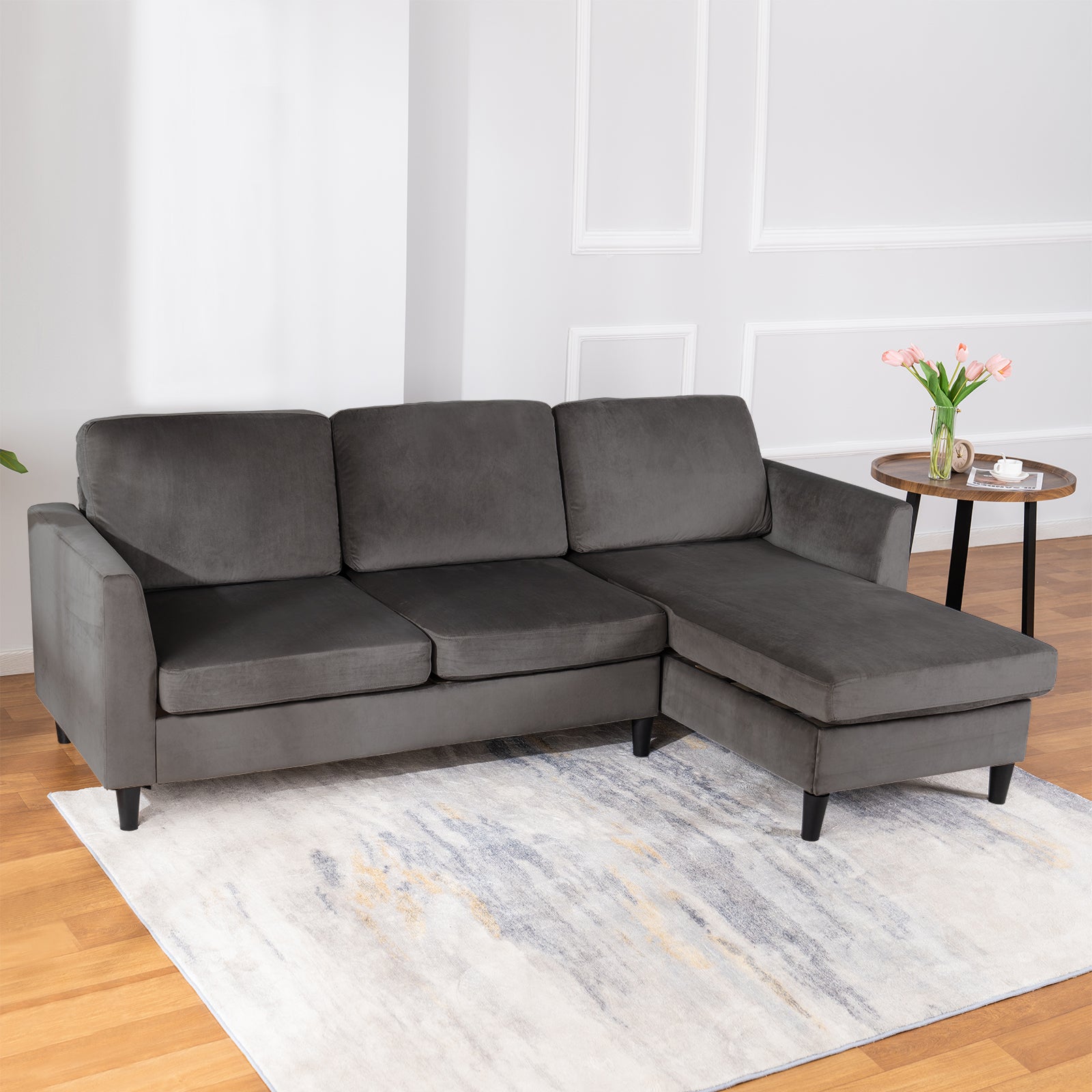 Mjkone L Shaped Modern Convertible Sectional Couch