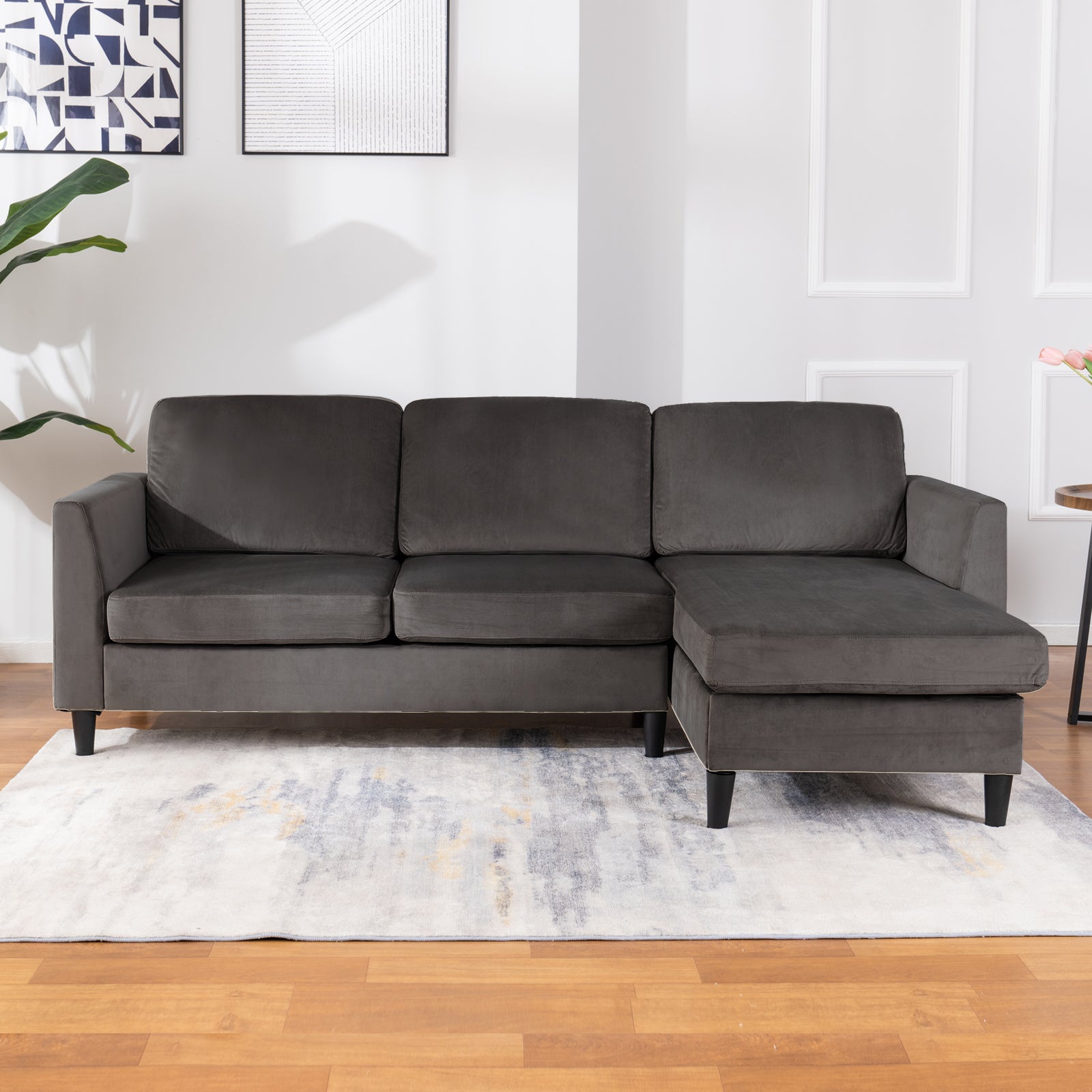 Mjkone L Shaped Modern Convertible Sectional Couch