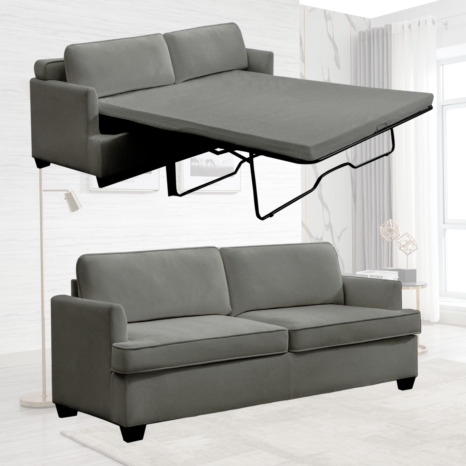Mjkone Pull Out Loveseat Sleeper Sofa Bed