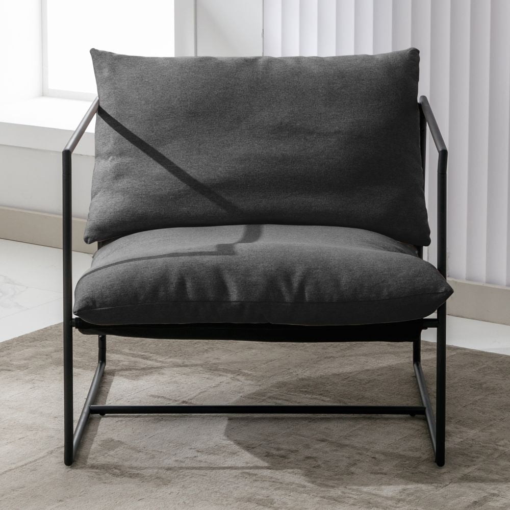 Mjkone Metal Soft Accent Chair with Loose Cushion