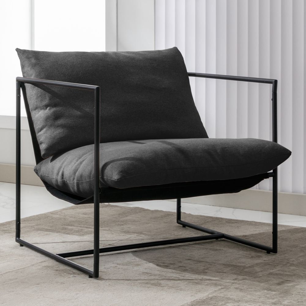 Mjkone Metal Soft Accent Chair with Loose Cushion
