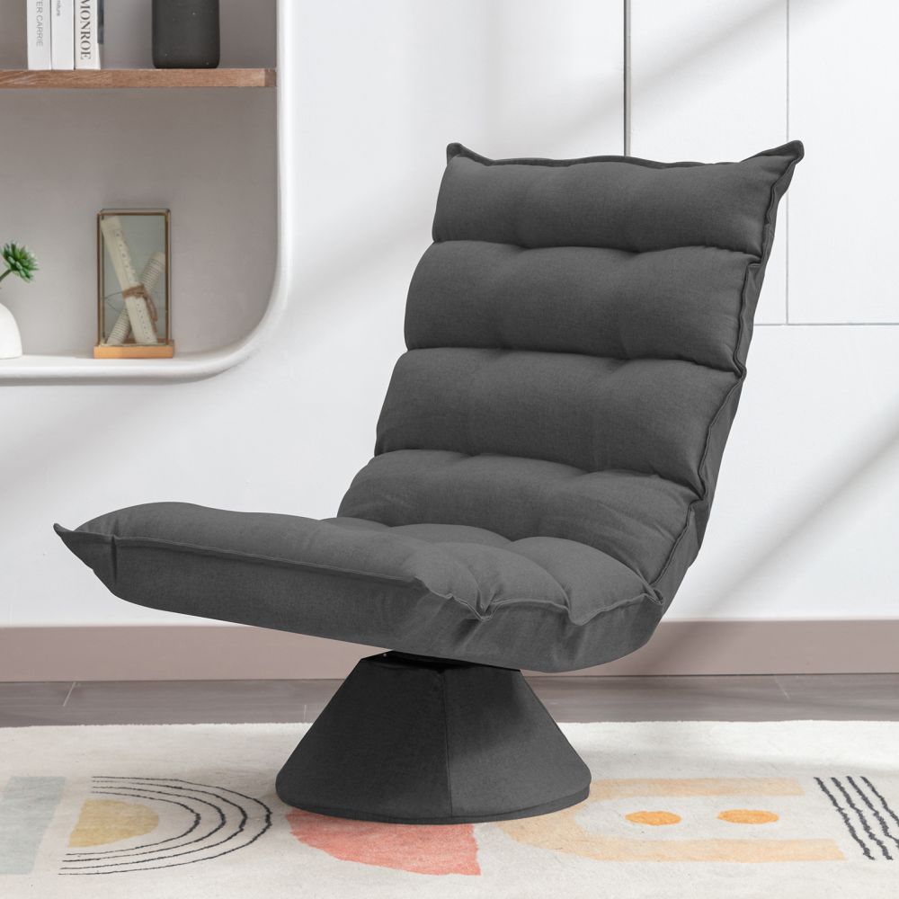 Mjkone Swivel Floor Chair Recliner Chair with Adjustable Back Support