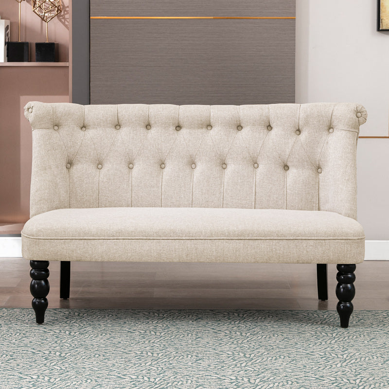 Mjkone Upholstered Armless linen Fabric Loveseat