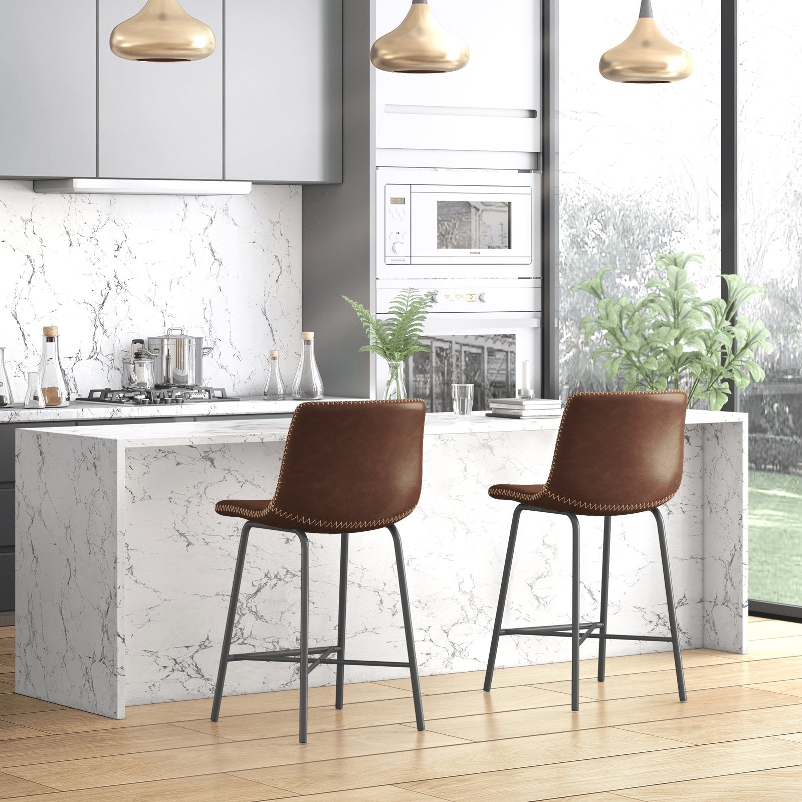 Barstool | 24-28-30 Inch Barstool Chair With Back And Footrest - uenjoybar chair