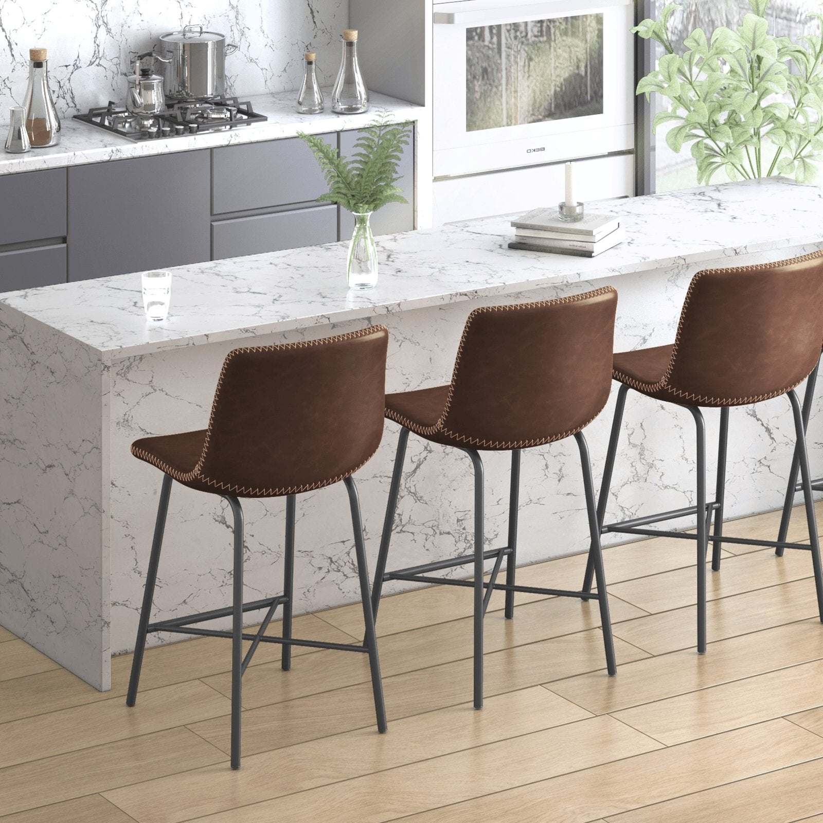 Barstool | 24-28-30 Inch Barstool Chair With Back And Footrest - uenjoybar chair