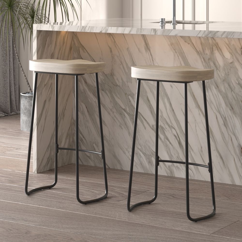 Mjkone Bar Stool with Footrest and Metal Legs - Mjkonebar chair