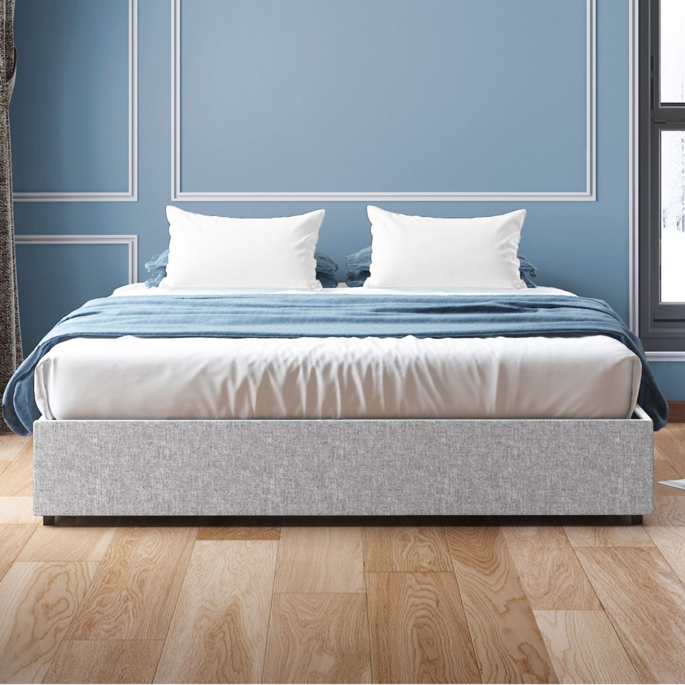 Mjkone Drawer Bed Wood Slat Bed Frame With 4 Storage Drawers - Mjkonebed frame