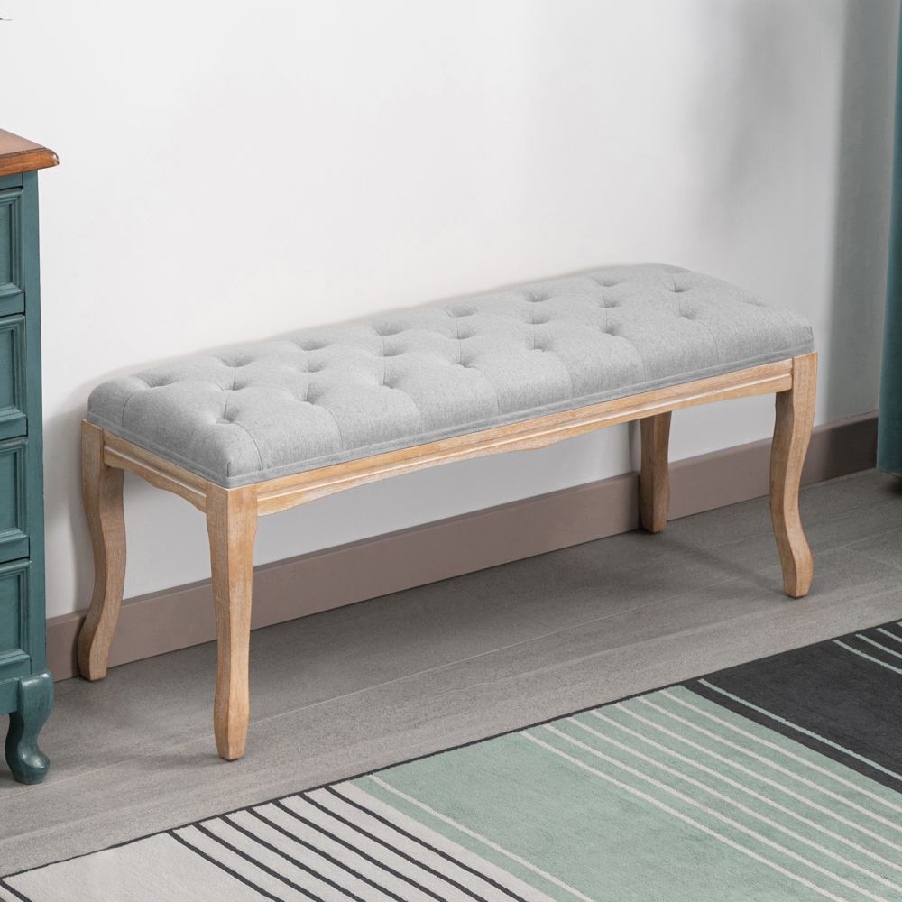 Mjkone Ottoman Vintage Upholstered Entryway Bench End of Bed Bench - Mjkoneottoman