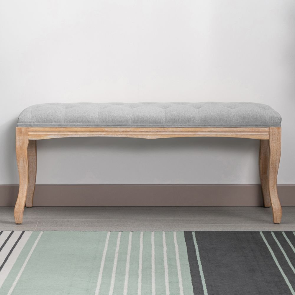 Mjkone Ottoman Vintage Upholstered Entryway Bench End of Bed Bench - Mjkoneottoman