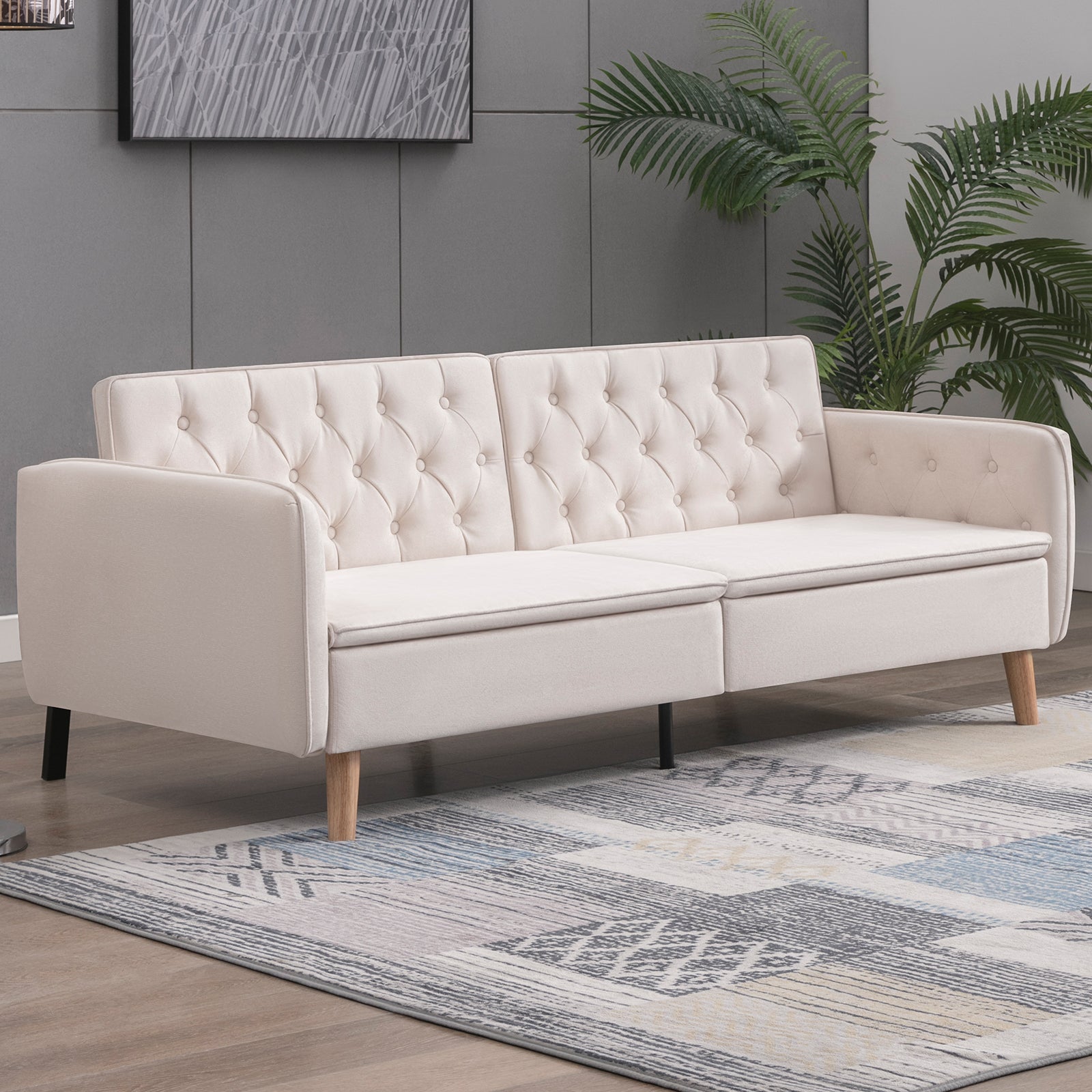 Mjkone Sofa Bed Convertible Futon Couch, Loveseat Sleeper with Adjustable Backrest - Mjkonesofa bed