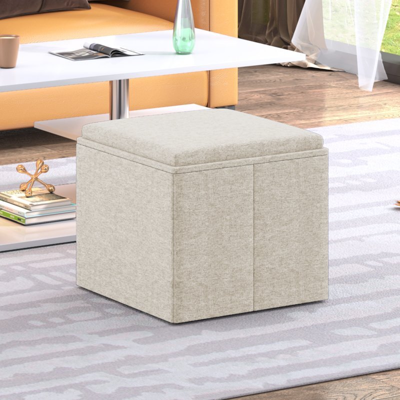Ottoman | Rectangle Foot Rest Stool with Storage - Mjkoneottoman