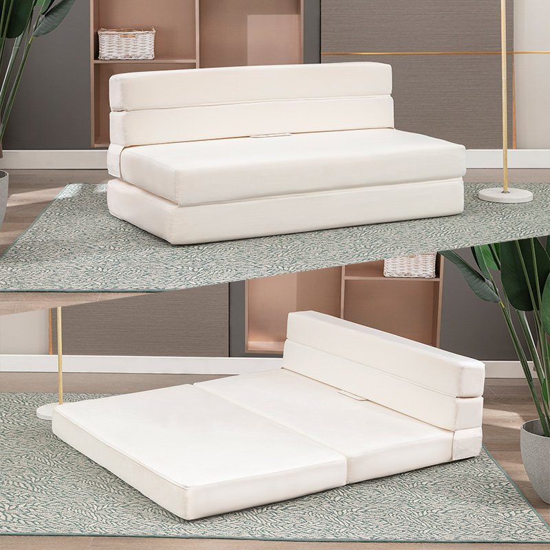 Sofa Bed | Convertible Folding Futon Sleeper Couch with Velvet Cover - Mjkonesofa bed