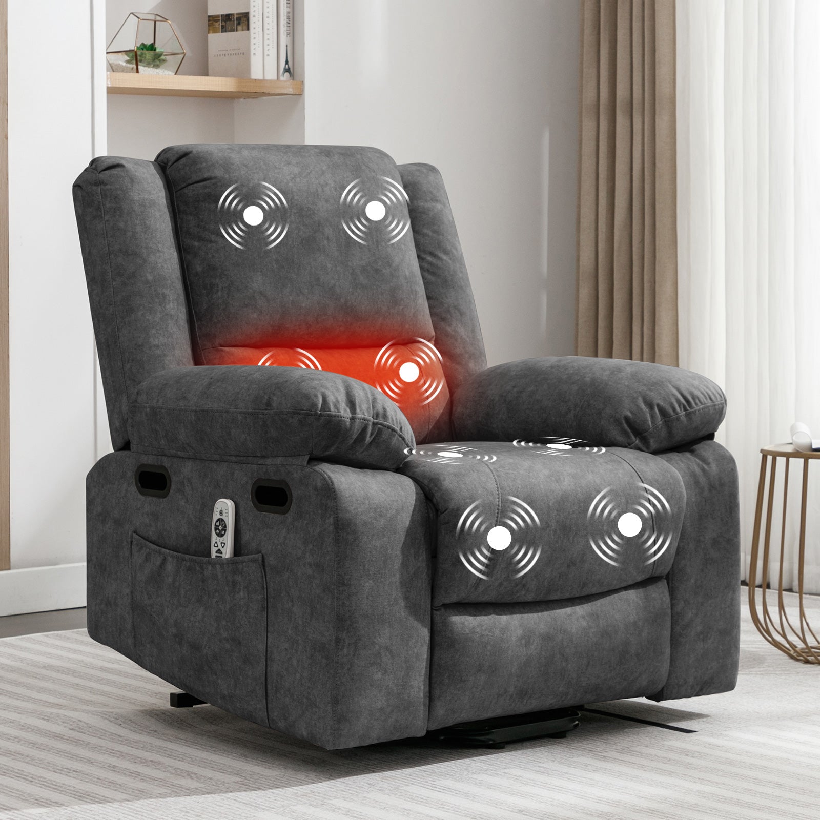 Mjkone Recliner Chair for Adults, Electric Glider Recliner with Heat V Mjkone Recliner Chair for Adults, Electric Glider Recliner with Heat V