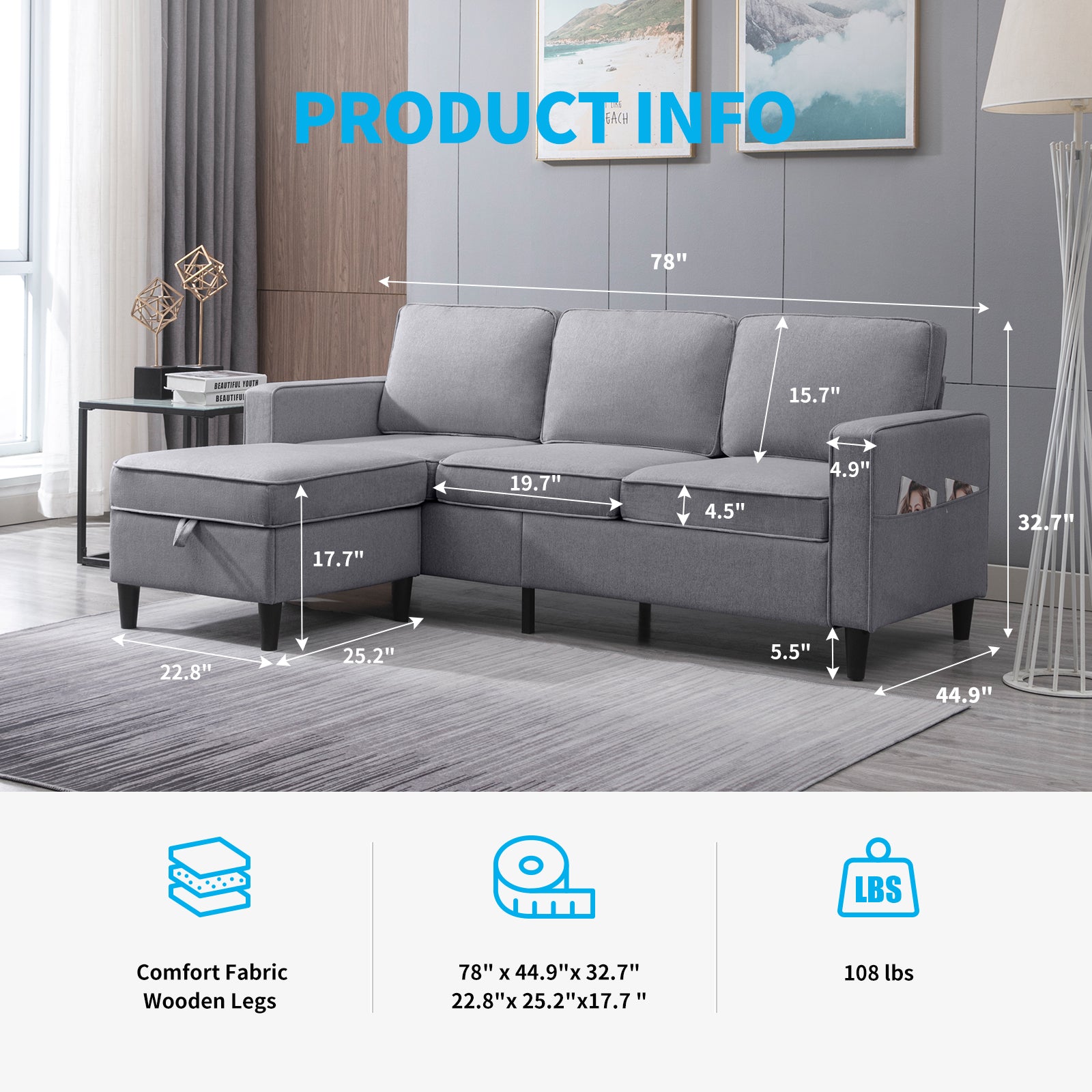 3 seater discount sofa with storage