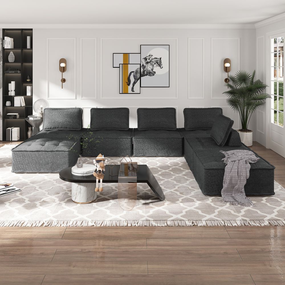 Mjkone 1/2/3/4/5/6/7/8 PCS Free Combination Modular Sectional Sofa