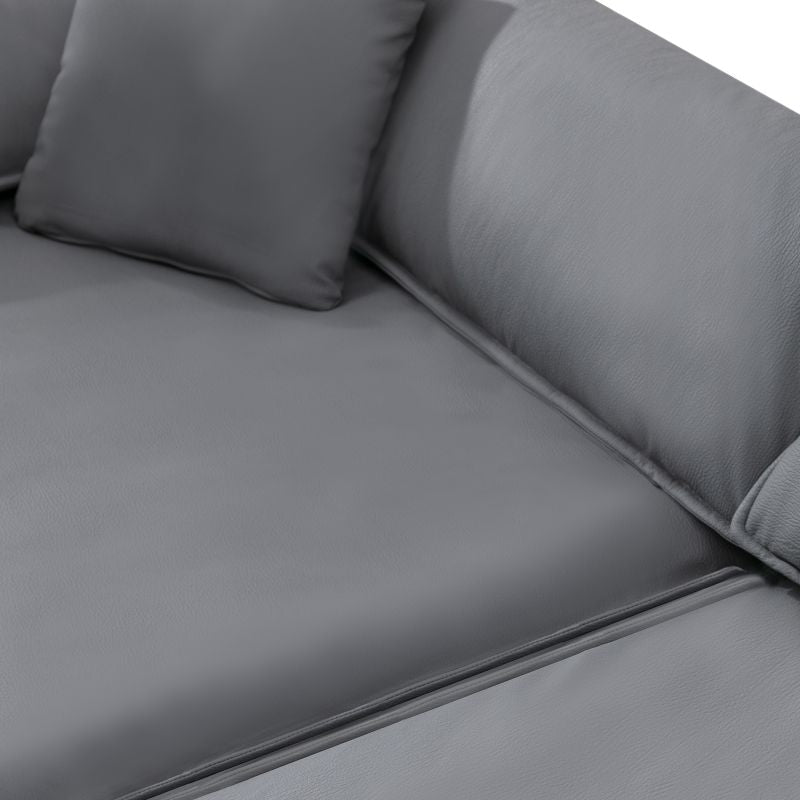 Mjkone Luxury Leather Oversized Loveseat 4-Seater Sofa Couch