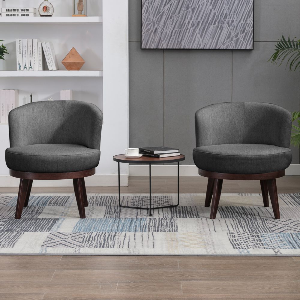 Mjkone Modern Swivel Accent Chair Set of 2 for Living Room