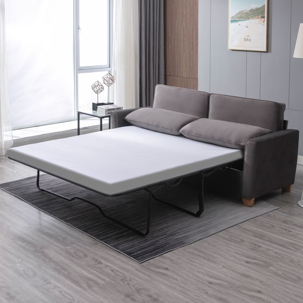 Mjkone 2-in-1 Pull Out Sofa Couch Bed with Sponge Mattress